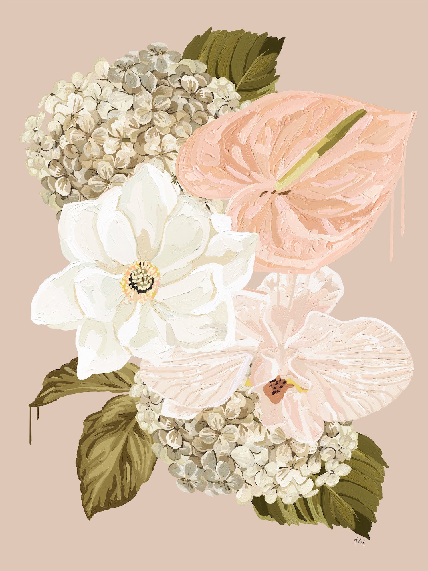 HYDRANGEA - rolled canvas test print