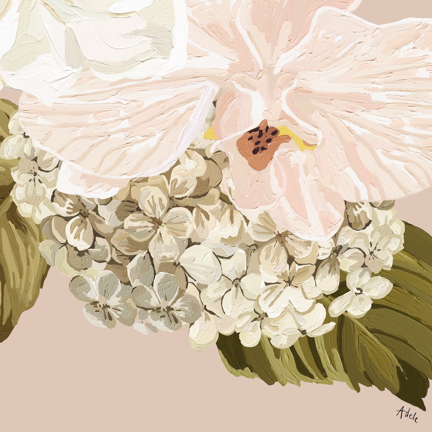 HYDRANGEA - rolled canvas test print